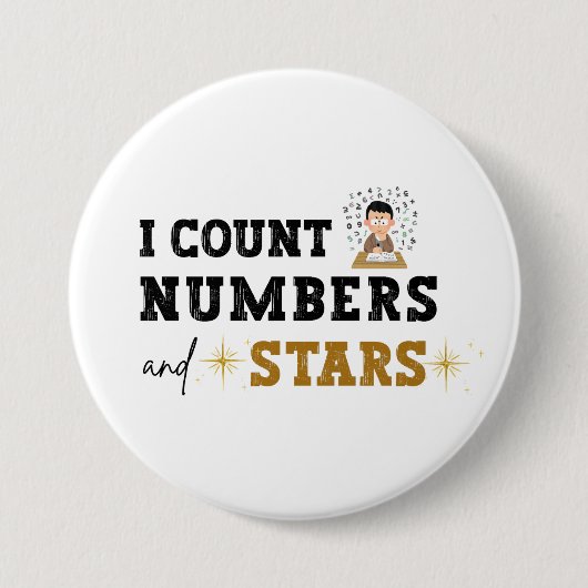 I Count Numbers and Stars - Accountant 缶バッジ (正面)