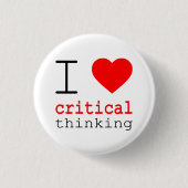 I ❤️ Critical Thinking 缶バッジ (正面)