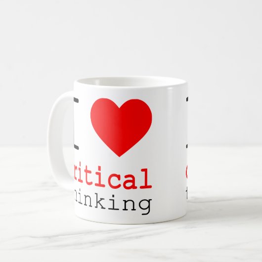 I ❤️ Critical Thinking v2 コーヒーマグカップ (正面左)