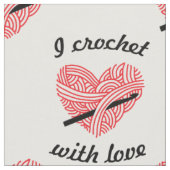 "I Crochet with Love"糸ハート付き/フック工芸品 ファブリック (クローズアップ)