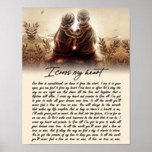 I Cross My Heart Couple Golden Anniversary Gift ポスター
