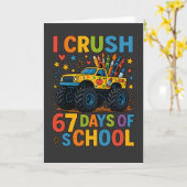 I Crush 67 Days of School Monster Truck Cute. カード (黄色い花)