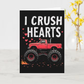 I Crush Hearts Monster Truck Valentine Boys Kids  カード (黄色い花)