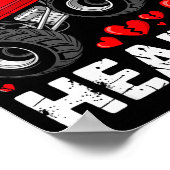 I Crush Hearts Valentine Monster Truck Boys Toddle ポスター (角)