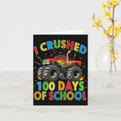 I Crushed 100 Days Of School Monster Truck 100 Day カード (黄色い花)