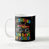 I Crushed 100 Days Of School Monster Truck 100 Day コーヒーマグカップ (左)