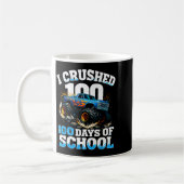 I Crushed 100 Days Of School Monster Truck 100th D コーヒーマグカップ (左)