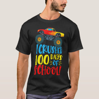 I Crushed 100 Days Of School Monsterruck Car Boy f Tシャツ