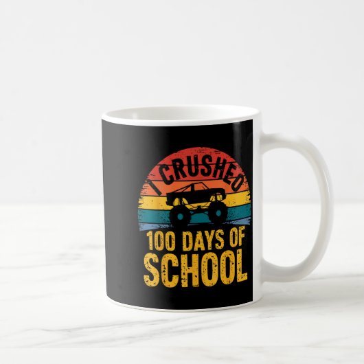 I Crushed 100 Days Of School Truck Lovers Kids Tea コーヒーマグカップ (右)