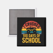 I Crushed 100 Days Of School Truck Lovers Kids Tea マグネット (正面/裏面)