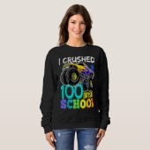 I Crushed 100 Days Of School TShirt Boys Monster T スウェットシャツ (正面フル)