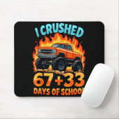 I Crushed 67 + 33 Days Of School Monster Truck Boy マウスパッド (マウス)