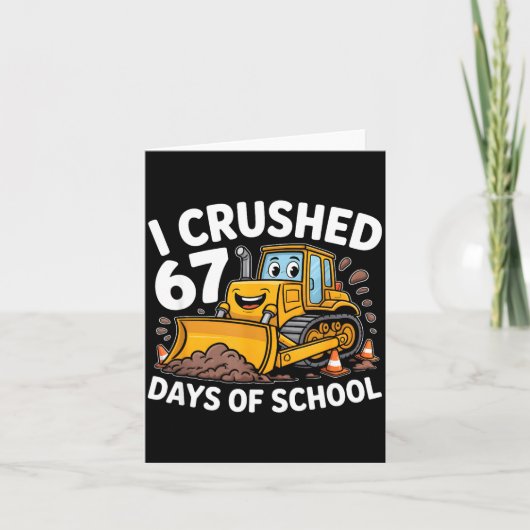 I Crushed 67 Days Of School 67th Day Of School Boy カード (正面)