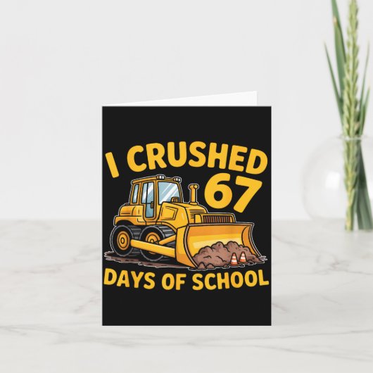 I Crushed 67 Days Of School 67th Day Of School Boy カード (正面)