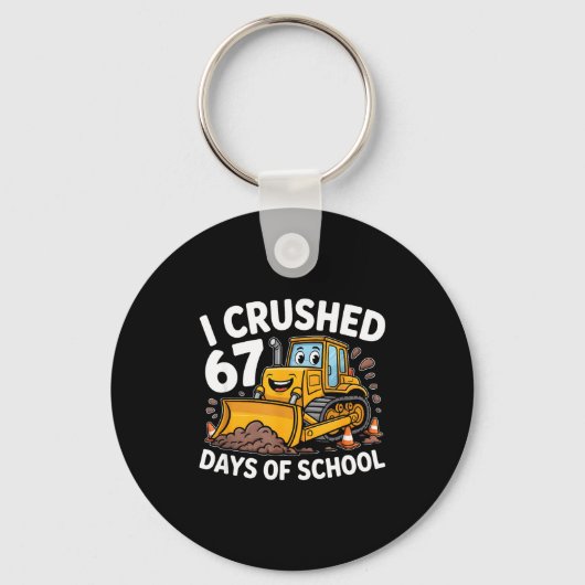 I Crushed 67 Days Of School 67th Day Of School Boy キーホルダー (正面)