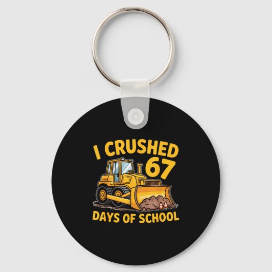 I Crushed 67 Days Of School 67th Day Of School Boy キーホルダー (正面)