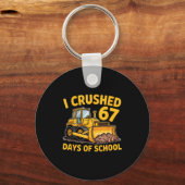 I Crushed 67 Days Of School 67th Day Of School Boy キーホルダー (正面)