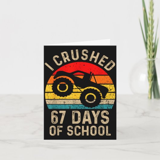 I Crushed 67 Days Of School Funny Six Seven Meme B カード (正面)