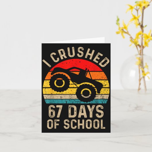 I Crushed 67 Days Of School Funny Six Seven Meme B カード (黄色い花)
