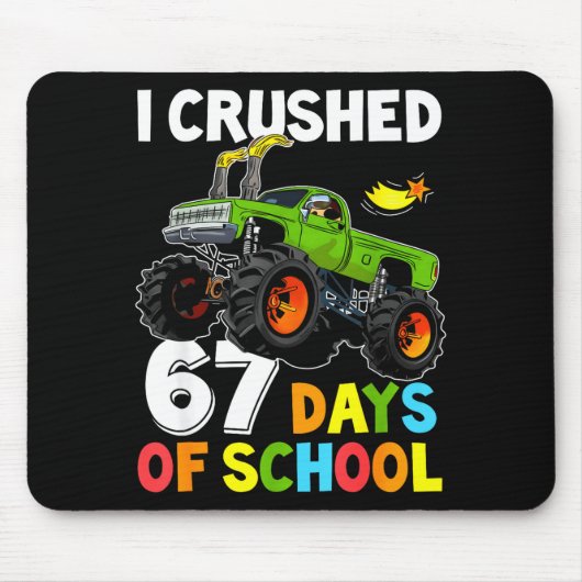 I Crushed 67 Days Of School Funny Six Seven Meme B マウスパッド (正面)