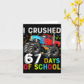 I Crushed 67 Days Of School Funny Students Teacher カード (黄色い花)
