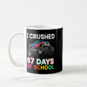 I Crushed 67 Days Of School Monster Teacher Studen コーヒーマグカップ (左)