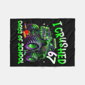 I Crushed 67 Days Of School Monster Truck Funny 67 フリースブランケット (正面(横))