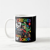 I Crushed 67 Days Of School Shirts Dino Students 6 コーヒーマグカップ (左)
