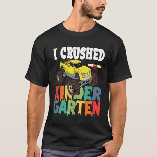 I Crushed Kindergarten Monster Truck Graduation Gi Tシャツ (正面)