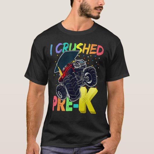 I Crushed Pre K Monster Truck Graduation Cap  Boys Tシャツ (正面)