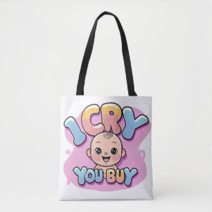 I Cry, You 買 -ベビーおもしろい引用文 トートバッグ