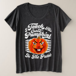 I Cutest Pumpkins教え – 面白いハロウィーン先生 プラスサイズTシャツ