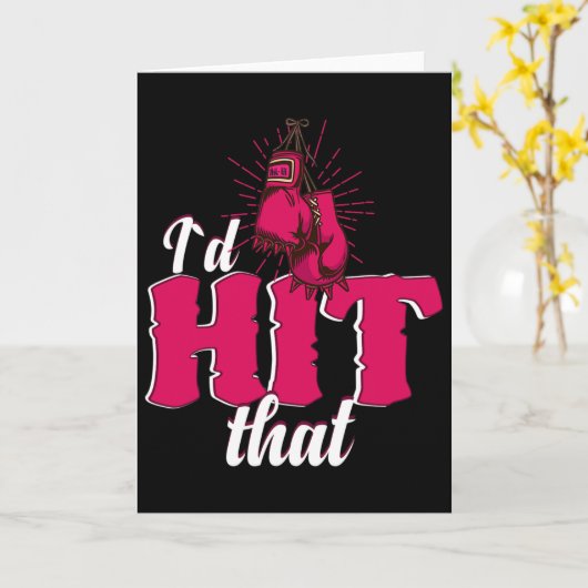 I`d Hit That Funny Boxing Gift For Kickboxing Woma カード (黄色い花)