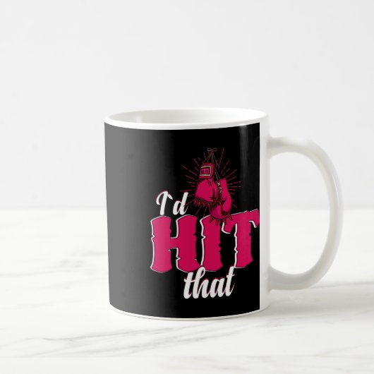 I`d Hit That Funny Boxing Gift For Kickboxing Woma コーヒーマグカップ (右)
