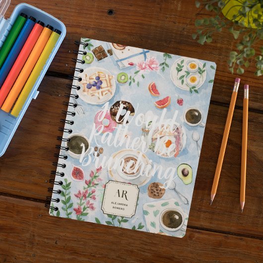 I’d Rather Be Brunching | Custom Monogram ノートブック