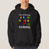 I d Rather Be Cubing Speedcubing Speedsolving Cub パーカ (正面)