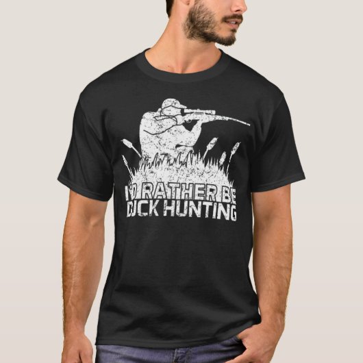 I d rather be duck hunting for hunter a woman cann tシャツ (正面)