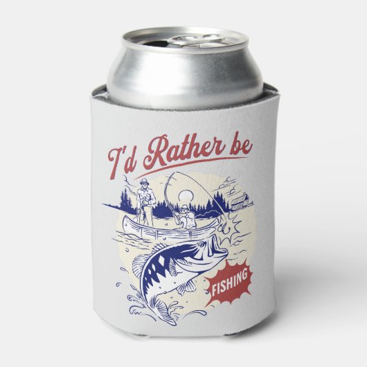 I’d Rather Be Fishing, Funny Fishing Saying 缶クーラー (缶正面)