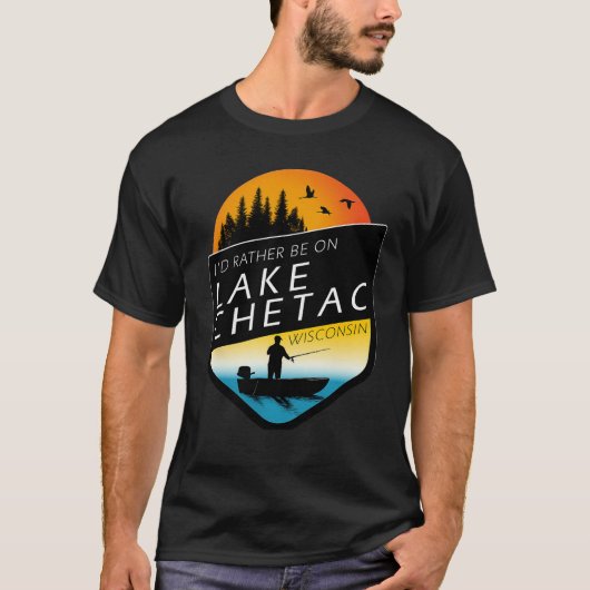 I’d Rather Be On Lake Chetac Wisconsin T-Shirt  Tシャツ (正面)