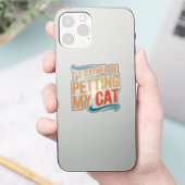 I’d Rather Be Petting My Cat Funny Cat Sticker シール (スマートフォン)