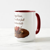 “I’d rather fall in chocolate” Humorous mug マグカップ (正面右)