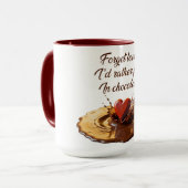“I’d rather fall in chocolate” Humorous mug マグカップ (正面左)
