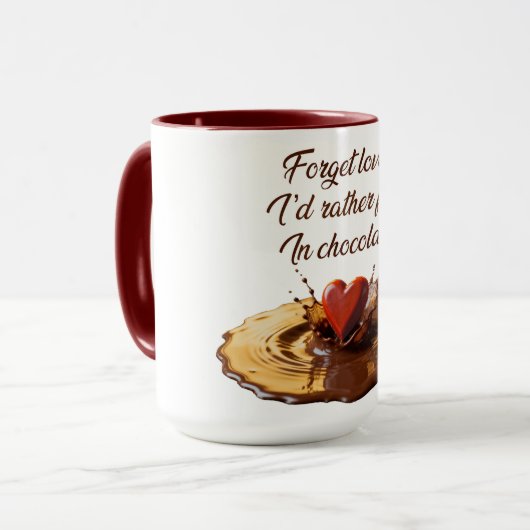 “I’d rather fall in chocolate” Humorous mug マグカップ (正面左)