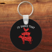 I&#; d Smoke That Rbecue Griling Bbq Smoker Gift キーホルダー (正面)
