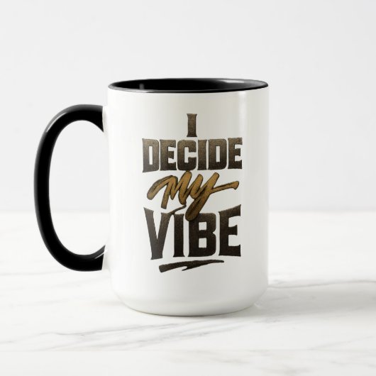 I Decide My Vibe" – Bold Metallic Empowerment マグカップ (左)