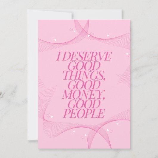 I deserve good things Quote 招待状 (正面)