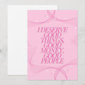 I deserve good things Quote 招待状 (正面/裏面)