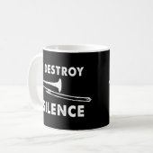 I Destroy Silence – トロンボーン奏者 コーヒーマグカップ (正面左)
