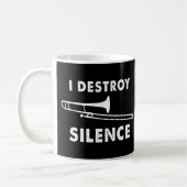 I Destroy Silence – トロンボーン奏者 コーヒーマグカップ (左)