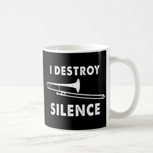 I Destroy Silence – トロンボーン奏者 コーヒーマグカップ (右)